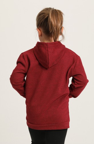 Kapüşonlu Çocuk Sweatshirt 50114-05 Bordo