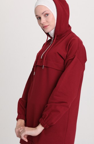 Front Half-Zip Tracksuit Set 1019-04 Burgundy 1019-04