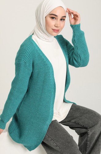 Türkis Strickjacke 055523-07