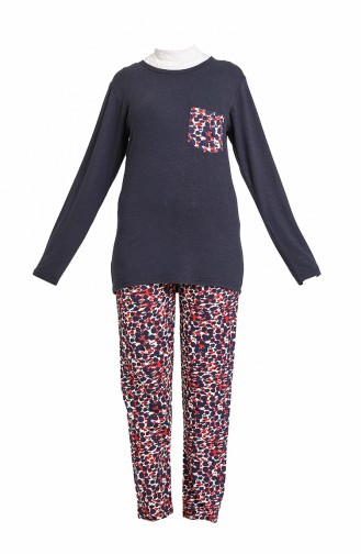 Bayan Pijama Takımı 3419-01 Lacivert