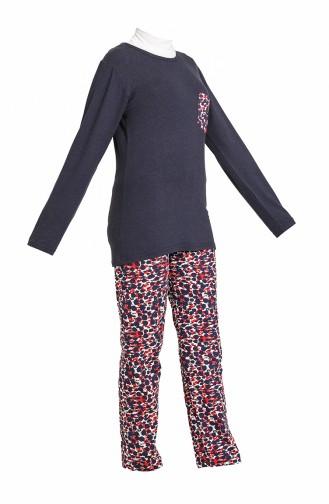 Bayan Pijama Takımı 3419-01 Lacivert