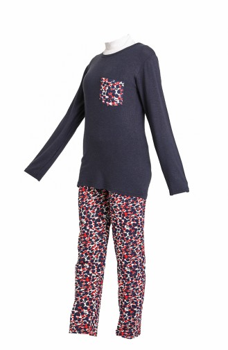 Bayan Pijama Takımı 3419-01 Lacivert