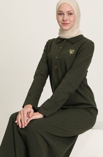 Khaki Hijab Dress 3306-05