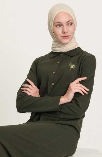 Khaki Hijab Dress 3306-05