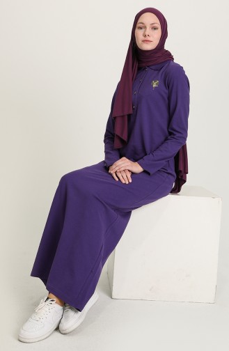 Lila Hijab Kleider 3306-06