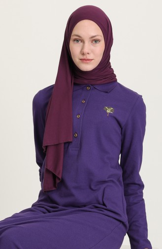 Lila Hijab Kleider 3306-06