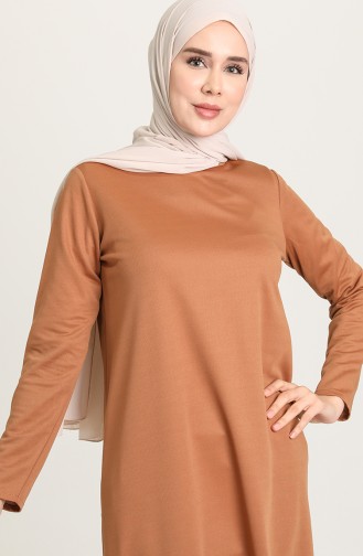 Düz Basic Tunik 1200-02 Taba