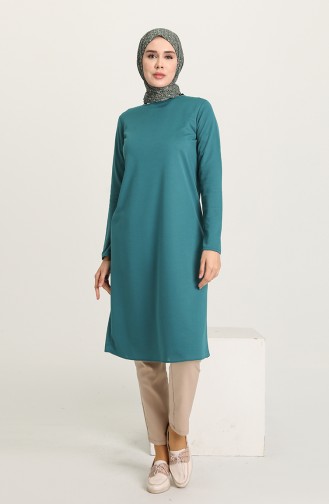 Düz Basic Tunik 1200-06 Zümrüt Yeşili