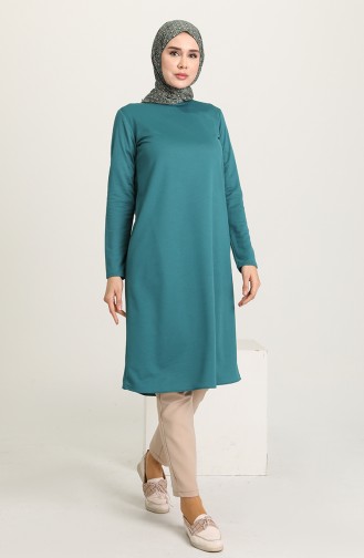 Düz Basic Tunik 1200-06 Zümrüt Yeşili