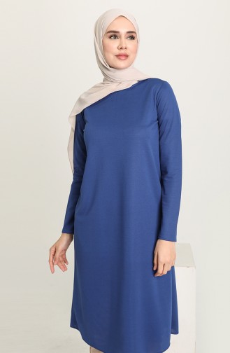 Düz Basic Tunik 1200-07 İndigo