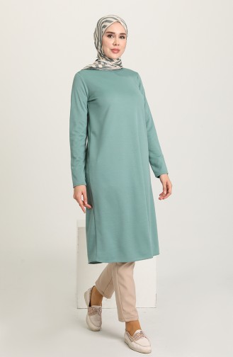 Düz Basic Tunik 1200-09 Çağla Yeşili