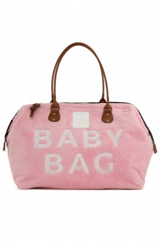 Bagmori Baby Bag Nakışlı Peluş Anne Bebek Çantası M000006319 Pembe