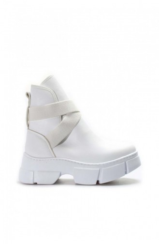 White Boots-booties 608SZA708.Beyaz