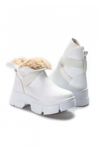 White Boots-booties 608SZA708.Beyaz