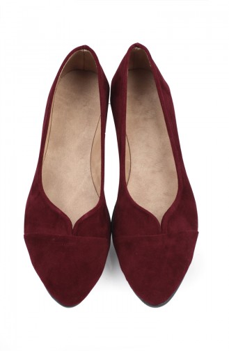 Claret Red Women`s Flats 8712-2