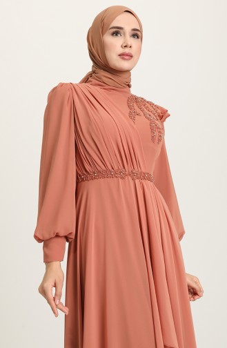 Zwiebelschalen Hijab-Abendkleider 3402-04