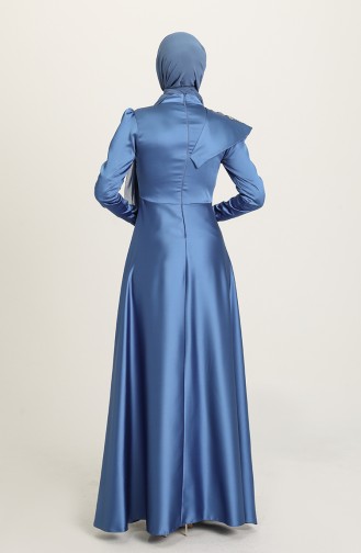 Indigo Hijab Evening Dress 4910-08
