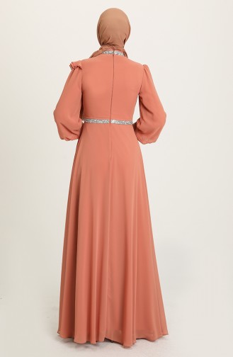 Onion Peel Hijab Evening Dress 4917-03