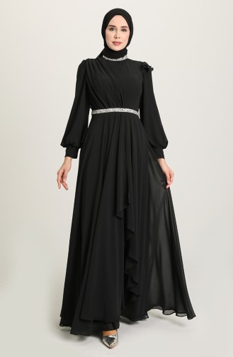 Schwarz Hijab-Abendkleider 4917-04