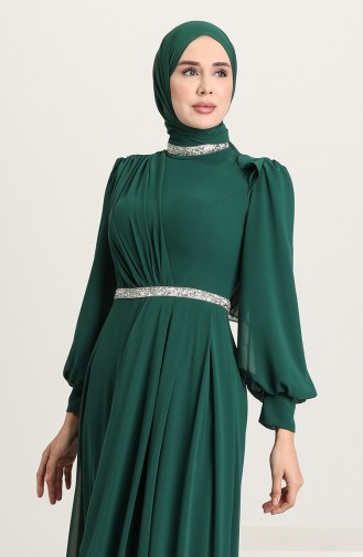 Smaragdgrün Hijab-Abendkleider 4917-05