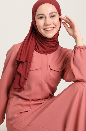Beige-Rose Hijab Kleider 3012-01