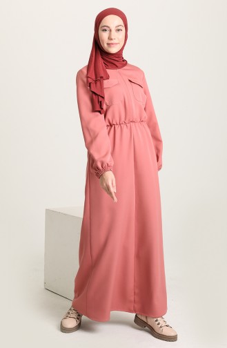 Beige-Rose Hijab Kleider 3012-01