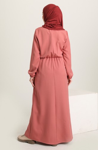 Beige-Rose Hijab Kleider 3012-01