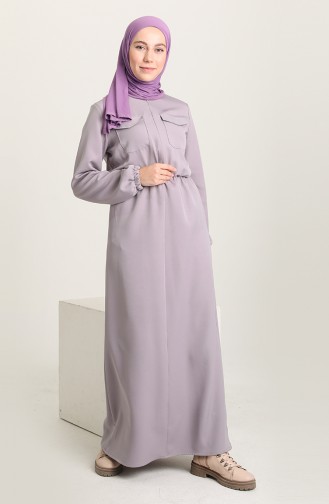 Gray Hijab Dress 3012-03