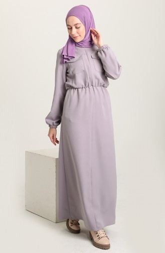 Gray Hijab Dress 3012-03