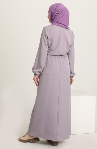Gray Hijab Dress 3012-03