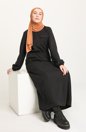 Black Hijab Dress 3012-04