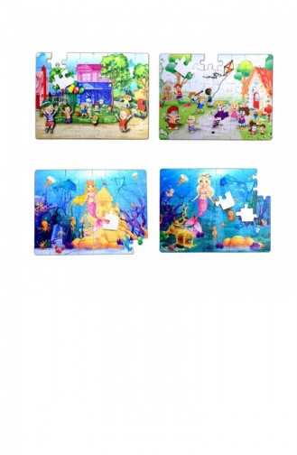 4 Set 96 Parça Tox Oyun Parkı Ve Deniz Kızı 5 Keçe Yapboz 5 Yaş Puzzle T40 T41 T293