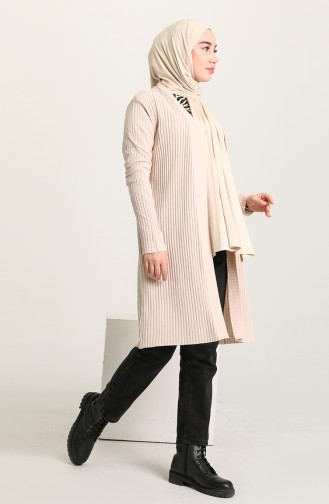 Beige Strickjacke 0002-03