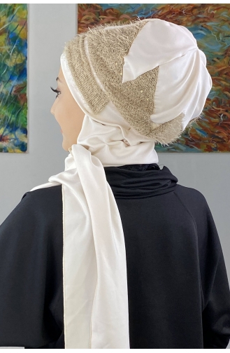 White Ready to Wear Turban 26EKM34-01