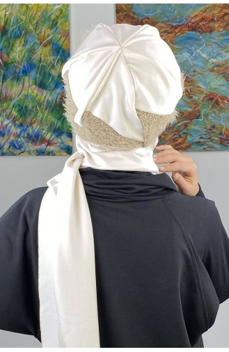 White Ready to Wear Turban 26EKM34-01