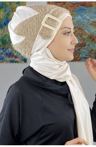 White Ready to Wear Turban 26EKM34-01