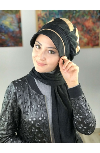 Black Ready to Wear Turban 21AŞ12EKM-01