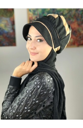 Black Ready to Wear Turban 21AŞ12EKM-01