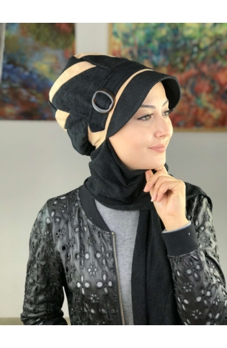 Black Ready to wear Turban 21AŞ12EKM-01