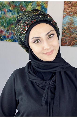 Dark Green Ready to Wear Turban 26EKM21-01