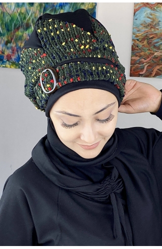 Dark Green Ready to Wear Turban 26EKM21-01