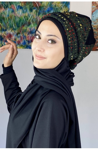 Dark Green Ready to Wear Turban 26EKM21-01