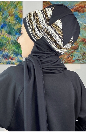 Schwarz Praktischer Turban 26EKM33-01