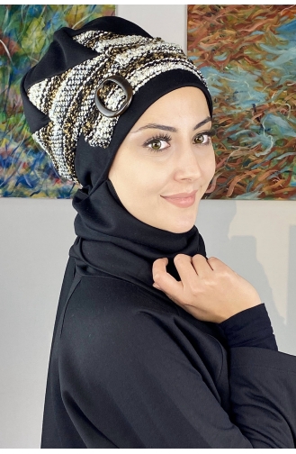 Schwarz Praktischer Turban 26EKM33-01