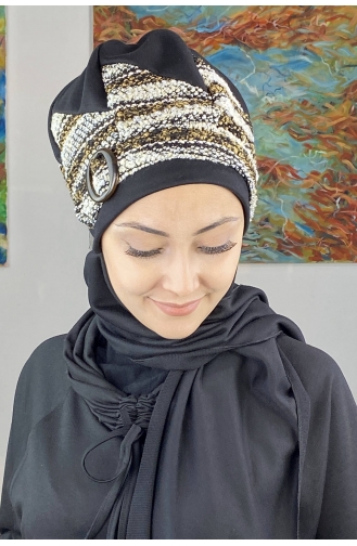 Schwarz Praktischer Turban 26EKM33-01