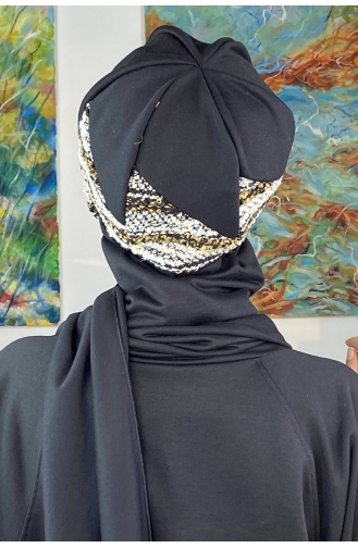 Schwarz Praktischer Turban 26EKM33-01