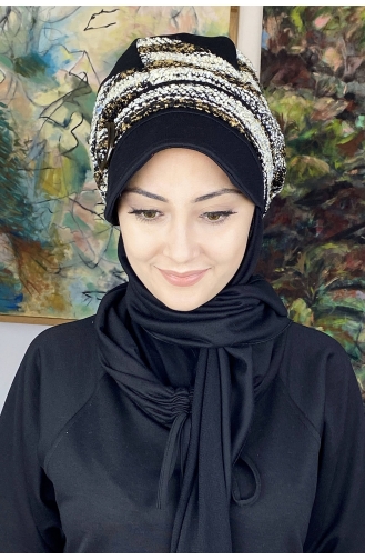 Beige Ready to Wear Turban 26EKM12-01