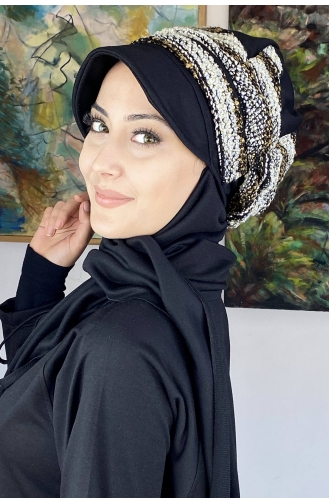 Beige Ready to Wear Turban 26EKM12-01