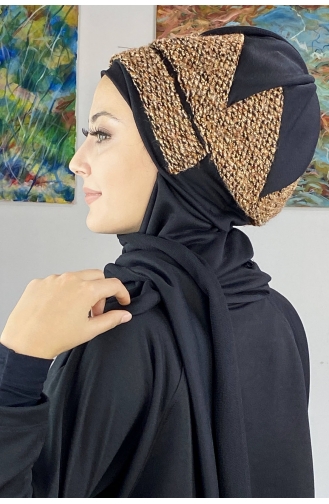 Black Ready to wear Turban 26EKM28-01