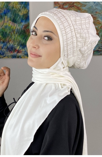 White Ready to Wear Turban 26EKM37-01